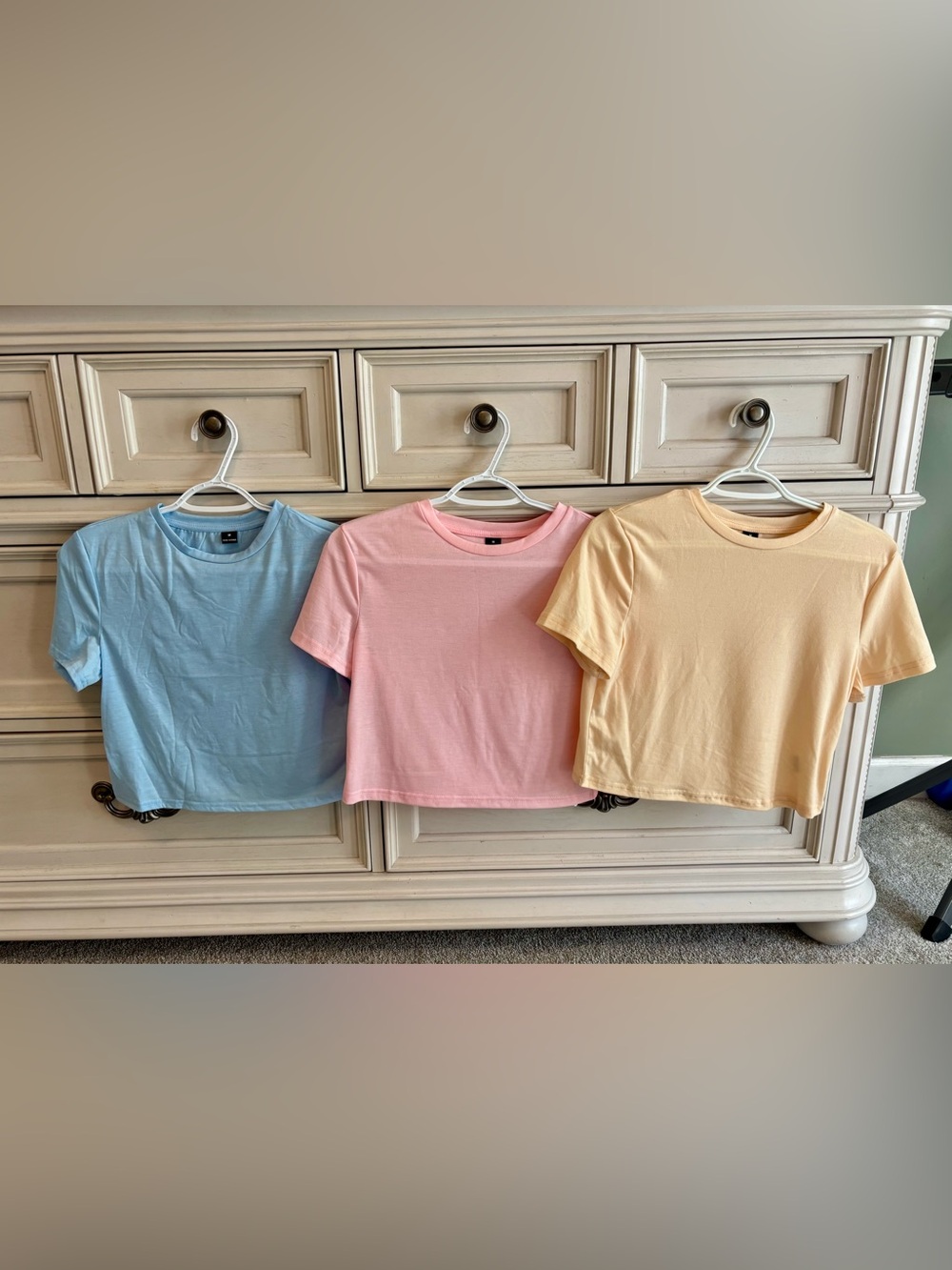 Three Brand New Women’s Short Sleeve Crewneck Cropped Tees
